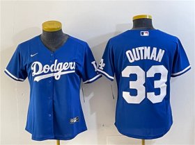 Women\'s Los Angeles Dodgers #33 James Outman Royal Cool Base Stitched Baseball Jersey(Run Small) Cheap