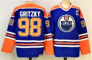 Men's Edmonton Oilers #98 Wayne Gretzky Royal 2025 With C Patch Stitched Hockey Jersey Cheap Wholesale