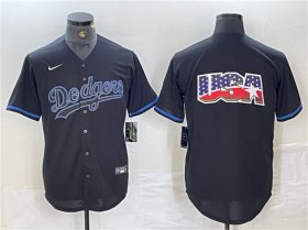 Cheap Men\'s Los Angeles Dodgers Team Big Logo Black Fashion Stitched Baseball Jerseys