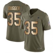 Wholesale Cheap Nike Patriots #35 Kyle Dugger Olive/Gold Men's Stitched NFL Limited 2017 Salute To Service Jersey