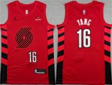 Cheap Men's Portland Trail Blazers #16 Yang Hansen Red Statement Edition Stitched Basketball Jersey