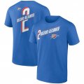 Men's Oklahoma City Thunder #2 Shai Gilgeous-Alexander Blue Full-Court Press Name & Number T-Shirt Cheap