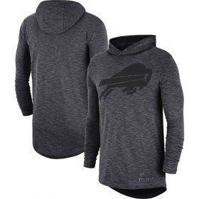 Wholesale Cheap Nike Buffalo Bills Heathered Charcoal Fan Gear Tonal Slub Hooded Long Sleeve T-Shirt