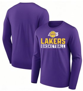 Men\'s Los Angeles Lakers Purple Let\'s Go Long Sleeve T-Shirt