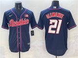 Men's Puerto Rico Baseball #21 Roberto Clemente Navy 2023 World Baseball Classic Stitched Jersey Cheap