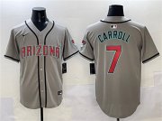 Cheap Men's Arizona Diamondbacks #7 Corbin Carroll Gray Limited Stitched Baseball Jersey