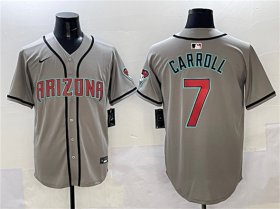 Cheap Men\'s Arizona Diamondbacks #7 Corbin Carroll Gray Limited Stitched Baseball Jersey