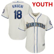 Youth Seattle Mariners 18 Yusei Kikuchi Cream Cool Base Jersey Cheap Wholesale