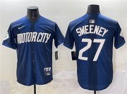 Men's Detroit Tigers #27 Trey Sweeney 2024 Navy City Connect Cool Base Limited Stitched Baseball Jersey Cheap