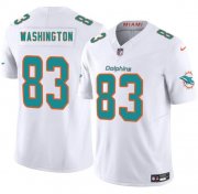 Cheap Men's Miami Dolphins #83 Tahj Washington White 2025 Draft F.U.S.E. Vapor Limited Football Stitched Jersey