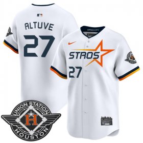 Men\'s Houston Astros #27 Jose Altuve White 2025 City Connect Limited Stitched Baseball Jersey Cheap