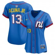Cheap Women's National League #13 Ronald Acuna Jr. Blue 2025 All-Star Edition Limited Stitched Baseball Jersey(Run Small)