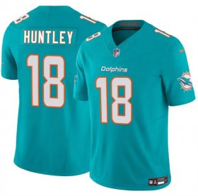Cheap Men\'s Miami Dolphins #18 Tyler Huntley Aqua 2024 F.U.S.E Vapor Limited Stitched Football Jersey