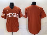 Cheap Men's Texas Longhorns Blank Orange 2025 Softball National Champions & SEC Patch Stitched Jersey