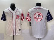 Cheap Men's New York Yankees Team Big Logo White American Style Limited Stitched Baseball Jersey