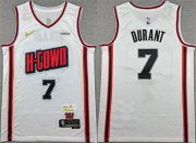 Cheap Men's Houston Rockets #7 Kevin Durant White 2024-25 City Edition Stitched Jersey