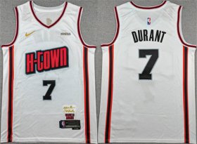 Cheap Men\'s Houston Rockets #7 Kevin Durant White 2024-25 City Edition Stitched Jersey