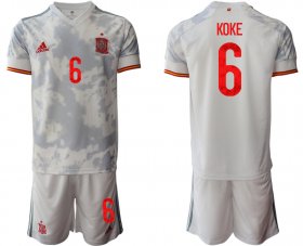 Wholesale Cheap Men 2021 European Cup Spain away white 6 Soccer Jersey