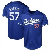 Cheap Men's Los Angeles Dodgers #57 Luis Garcia Blue Cool Base Stitched Baseball Jersey