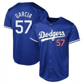 Cheap Men\'s Los Angeles Dodgers #57 Luis Garcia Blue Cool Base Stitched Baseball Jersey