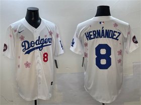 Men\'s Los Angeles Dodgers #8 Enrique Hernandez White 2025 Tokyo Series Limited Stitched Baseball Jersey Cheap