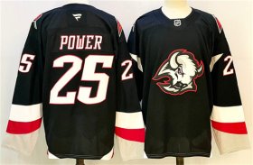Men\'s Buffalo Sabres #25 Owen Power Black 2024-25 Alternate Stitched Hockey Jersey