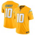 Cheap Men's Los Angeles Chargers #10 Justin Herbert Gold 2025 F.U.S.E. AlternateVapor Limited Football Stitched Jersey