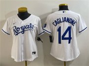 Youth Kansas City Royals #14 Jac Caglianone White Cool Base Stitched Baseball Jersey Cheap Wholesale