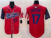 Cheap Men's Los Angeles Dodgers #17 Shohei Ohtani Red Limited Stitched Baseball Jersey