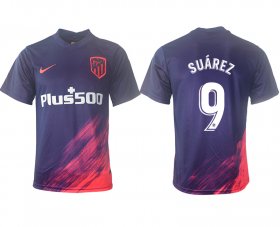Wholesale Cheap Men 2021-2022 Club Atletico Madrid away aaa version purple 9 Soccer Jerseys
