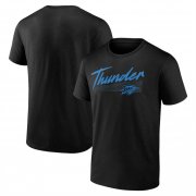 Men's Oklahoma City Thunder Black Color Block Slant T-Shirt Cheap