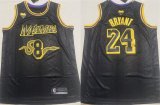 Cheap Men's Los Angeles Lakers Front #8 Back #24 Kobe Bryant Black Stitched Basketball Jersey