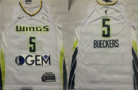 Cheap Men\'s Dallas Wings #5 Paige Bueckers White 2025 Stitched Basketball Jersey