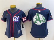 Cheap Women's American League Oakland Athletics Team Big Logo Navy 2025 All-Star Edition Limited Stitched Baseball Jersey(Run Small)