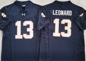 Cheap Men\'s Notre Dame Fighting Irish #13 Riley Leonard Navy 2024 F.U.S.E. Limited Stitched Jersey