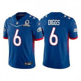Wholesale Cheap Men\'s Seattle Seahawks #6 Quandre Diggs 2022 Royal NFC Pro Bowl Stitched Jersey