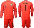 Wholesale Cheap Brazil #1 Alisson Red Goalkeeper Long Sleeves Soccer Country Jersey