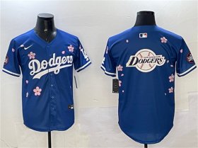 Men\'s Los Angeles Dodgers Team Big Logo Royal 2025 Tokyo Series Limited Stitched Baseball Jersey Cheap