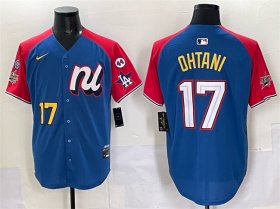 Men\'s National League #17 Shohei Ohtani Blue Red Alternate 2025 All-Star With Patch Edition Limited Stitched Baseball Jersey Cheap Wholesale