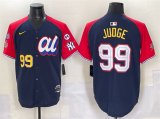 Men's American League #99 Aaron Judge Navy Red Alternate 2025 All-Star With Patch Edition Limited Stitched Baseball Jersey Cheap Wholesale