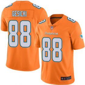 Wholesale Cheap Nike Dolphins #88 Mike Gesicki Orange Men\'s Stitched NFL Limited Rush Jersey