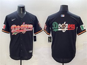 Cheap Men\'s Los Angeles Dodgers Team Big Logo Black Mexico Limited Stitched Baseball Jersey