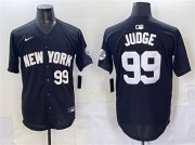 Men's New York Yankees #99 Aaron Judge Black Limited Stitched Baseball Jersey Cheap Wholesale