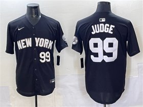 Men\'s New York Yankees #99 Aaron Judge Black Limited Stitched Baseball Jersey Cheap Wholesale