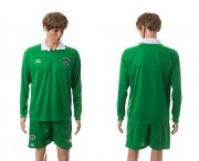 Wholesale Cheap Ireland Blank Green Home Long Sleeves Soccer Country Jersey