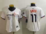 Cheap Women's Houston Astros #11 Cam Smith White 2025 City Connect Limited Stitched Baseball Jersey(Run Small)
