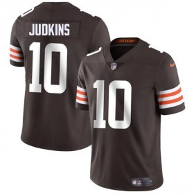Cheap Men\'s Cleveland Browns #10 Quinshon Judkins Brown 2025 Vapor Limited Football Stitched Jersey