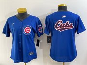 Youth Chicago Cubs Team Big Logo Royal 'Ryne Sandberg Tribute' Vapor Limited V3 Stitched Baseball Jersey Cheap Wholesale