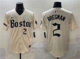 Men's Boston Red Sox #2 Alex Bregman Cream Gothic Vapor Limited Stitched Baseball Jersey Cheap