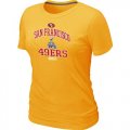 Wholesale Cheap Women's San Francisco 49ers Super Bowl XLVII Heart & Soul T-Shirt Yellow